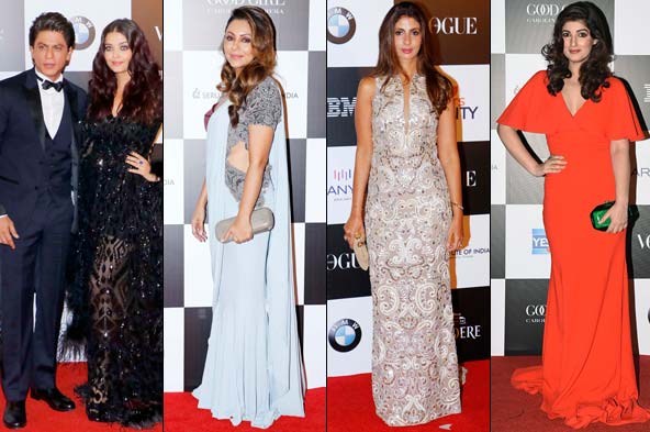Photos: SRK, wife Gauri, Aishwarya Rai, Shweta Bachchan at Vogue Awards