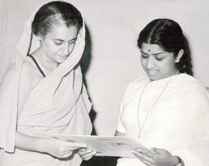 Indira Gandhi and Lata Mangeshkar